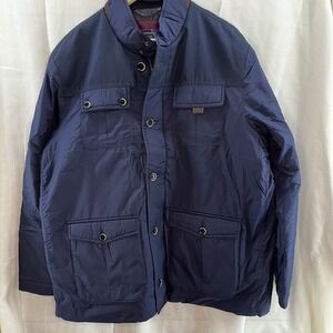 UNTUCKit New Lightweight Navy Blue Nylon Jacket Coat Size XL Pockets